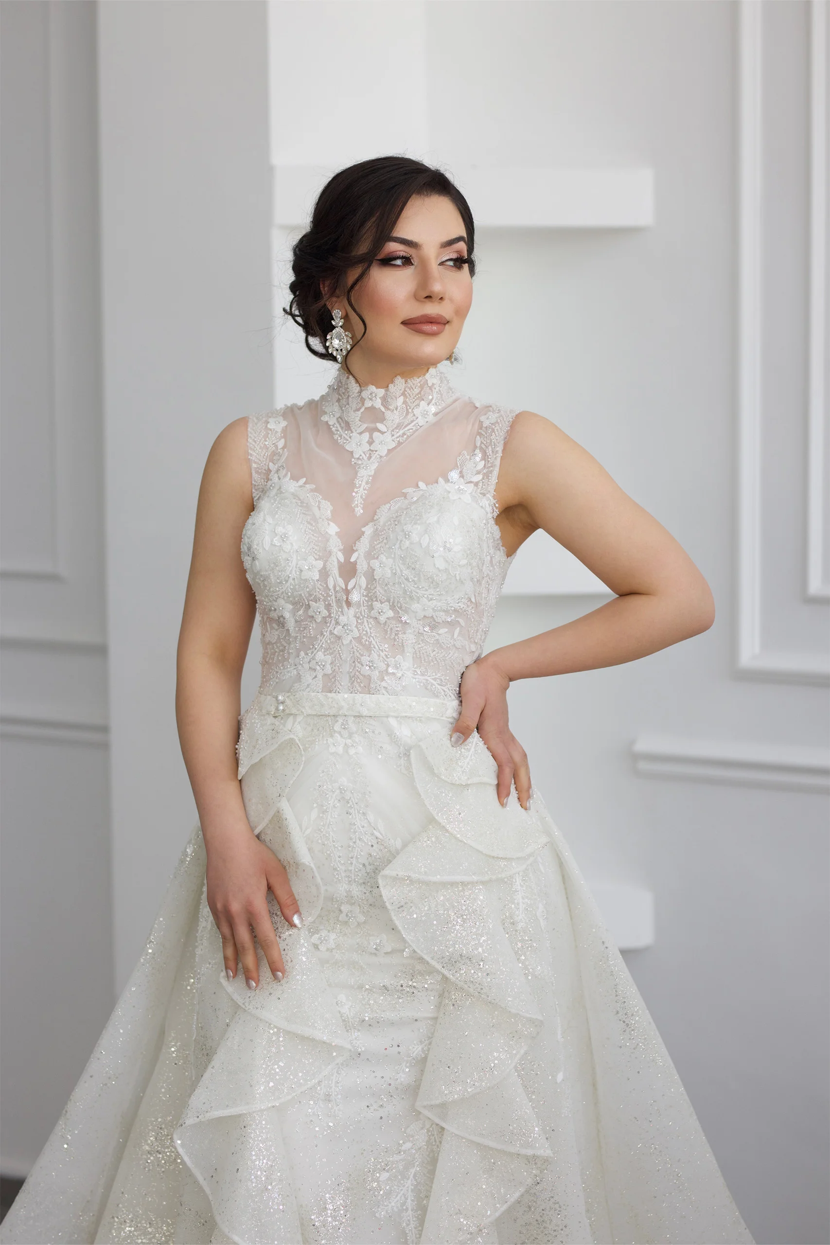 IMG_5699 Balık Model Boyun Detaylı Gelinlik - Görsel 1