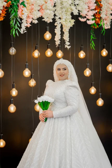 Prenses Model Tesettür Gelinlik (Müşteri Fotoğrafı)