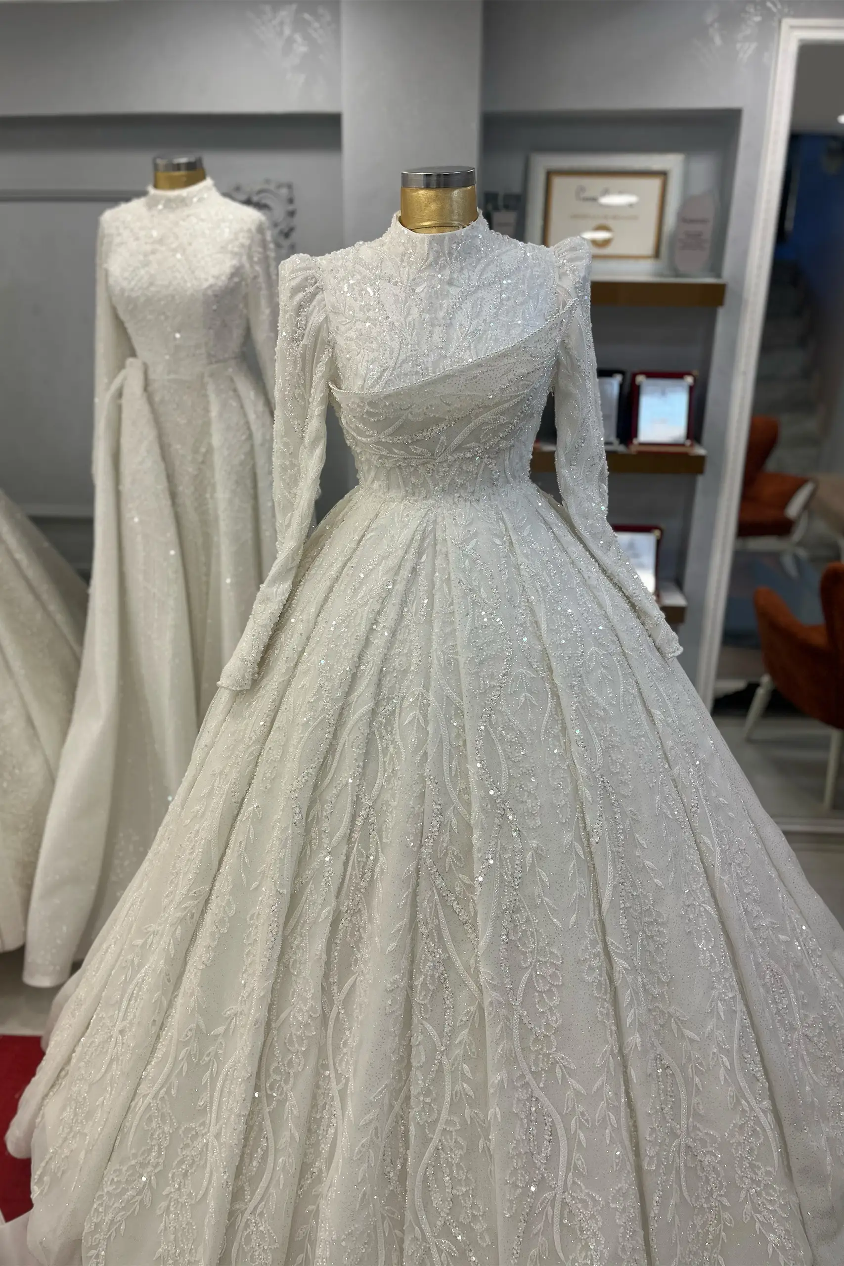 IMG_7276 Prenses Model Tesettür Gelinlik - Görsel 1