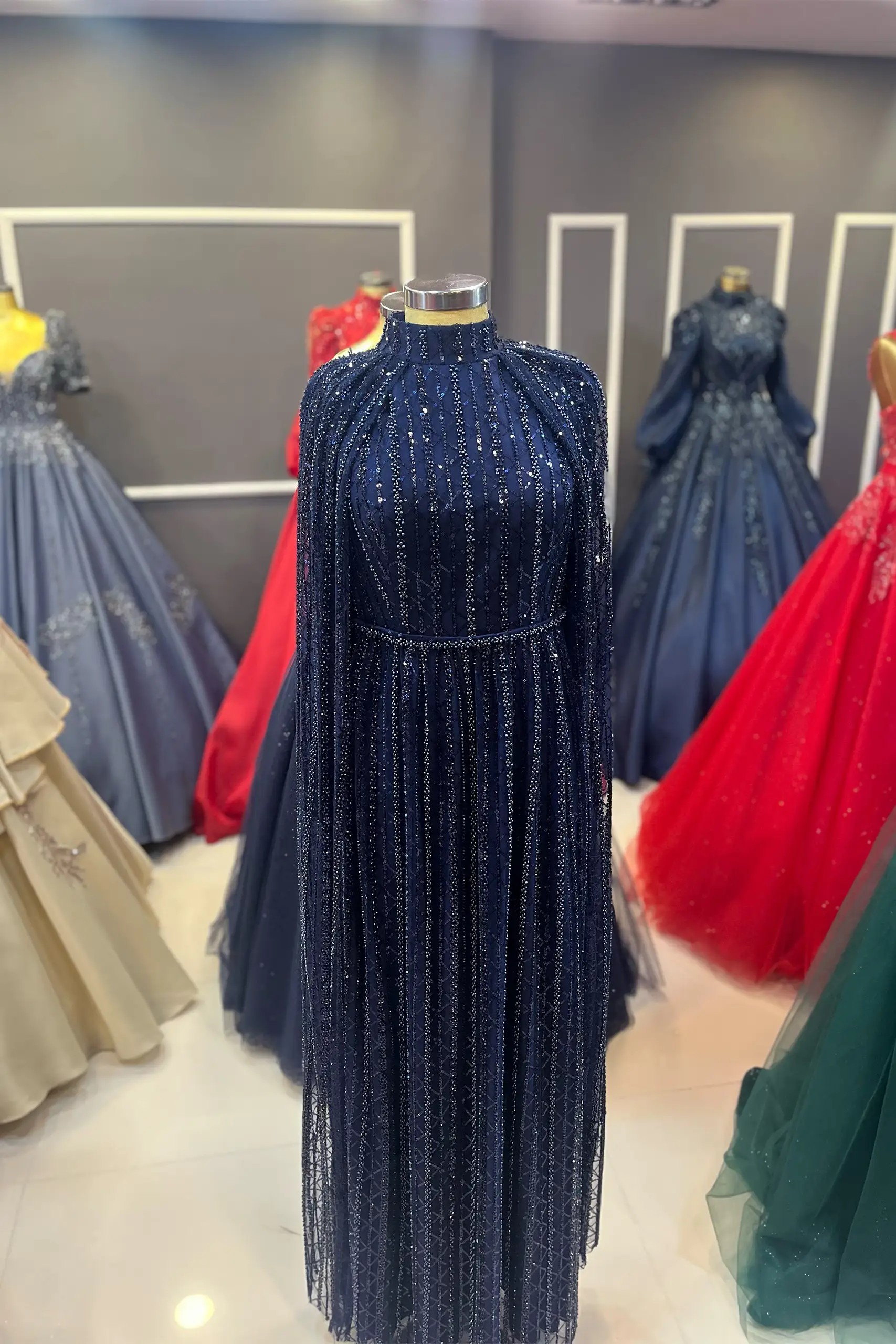 IMG_7298 Pelerinli Helen Model Tesettür Nişanlık - Görsel 1