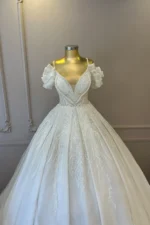 Fırfır Kollu Prenses Model Gelinlik